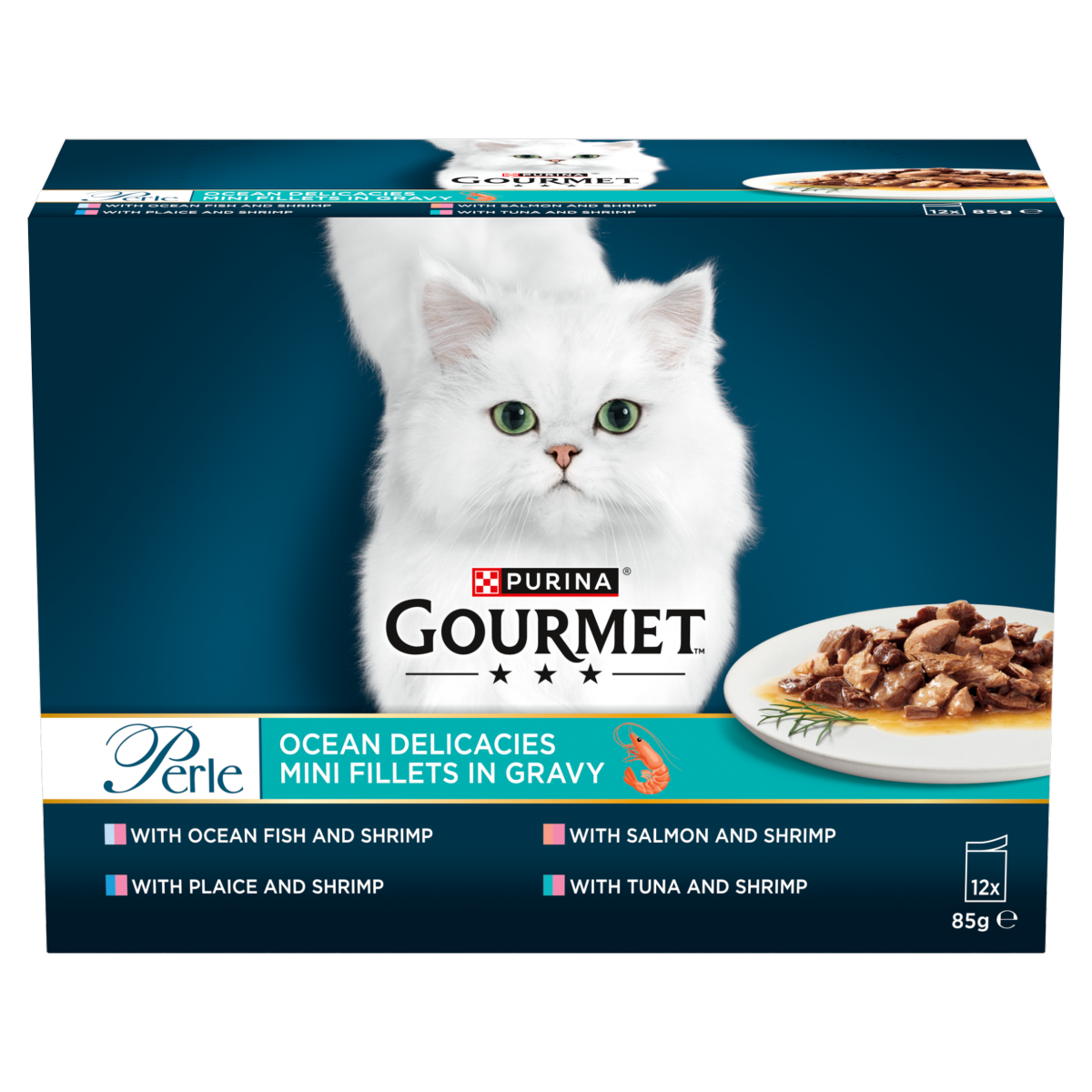 GOURMET Perle Ocean Delicacies in Gravy Wet Cat Food 12x85g