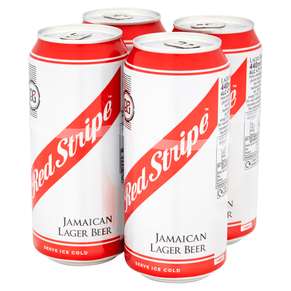 Red Stripe Jamaican Lager Beer Cans 4 x 440ml