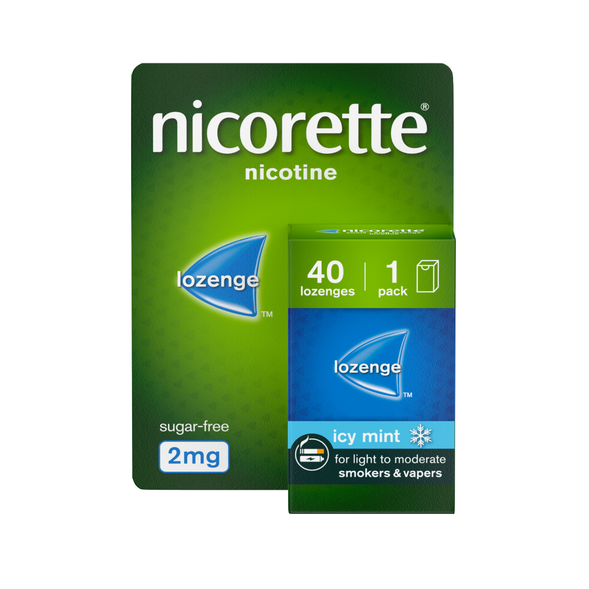 Nicorette 2mg Cools Lozenge 40 pieces,Quit Smoking or Quit Vaping Aid