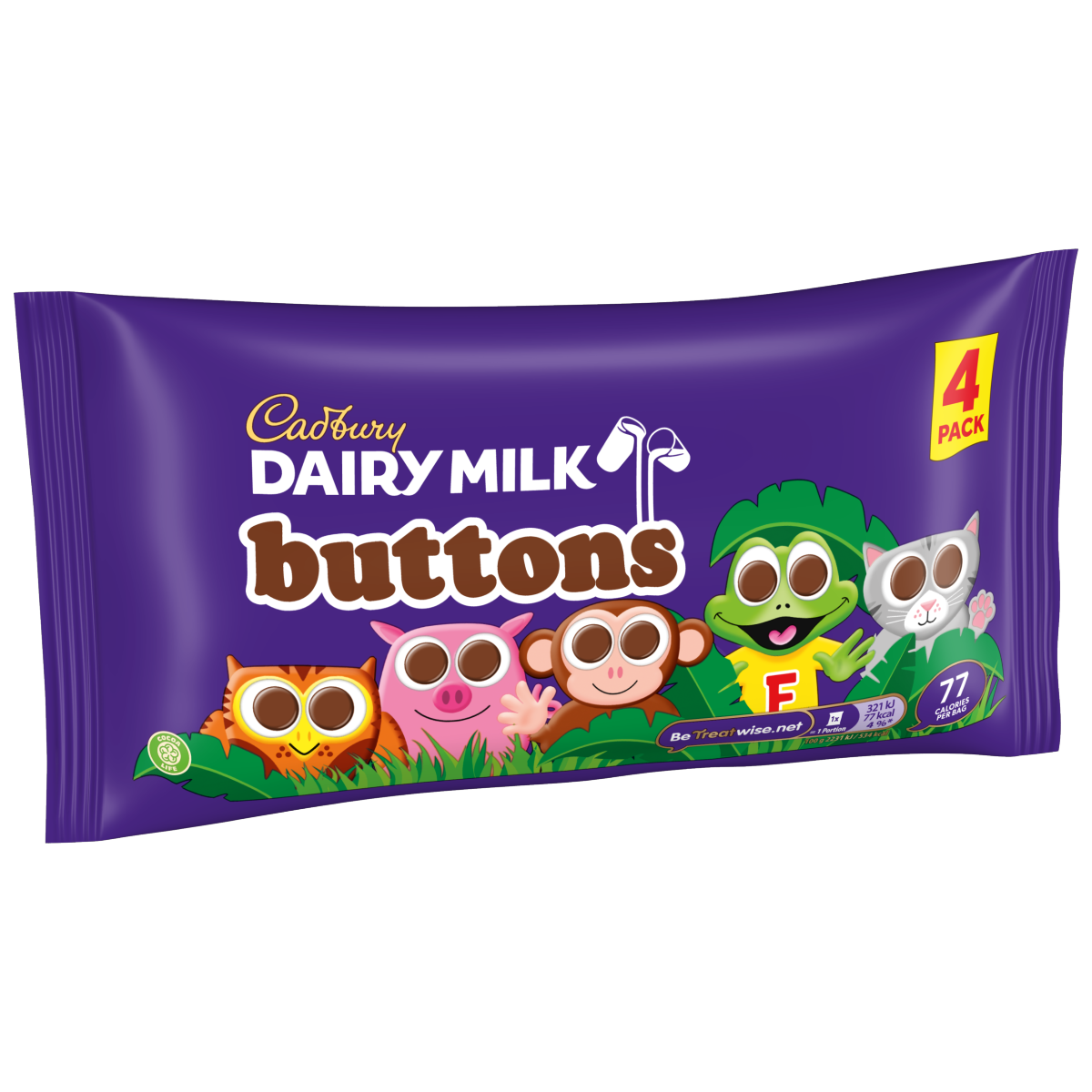 Cadbury Dairy Milk Chocolate Buttons 4 Pack Multipack 57.6g (4 x 14.4g)