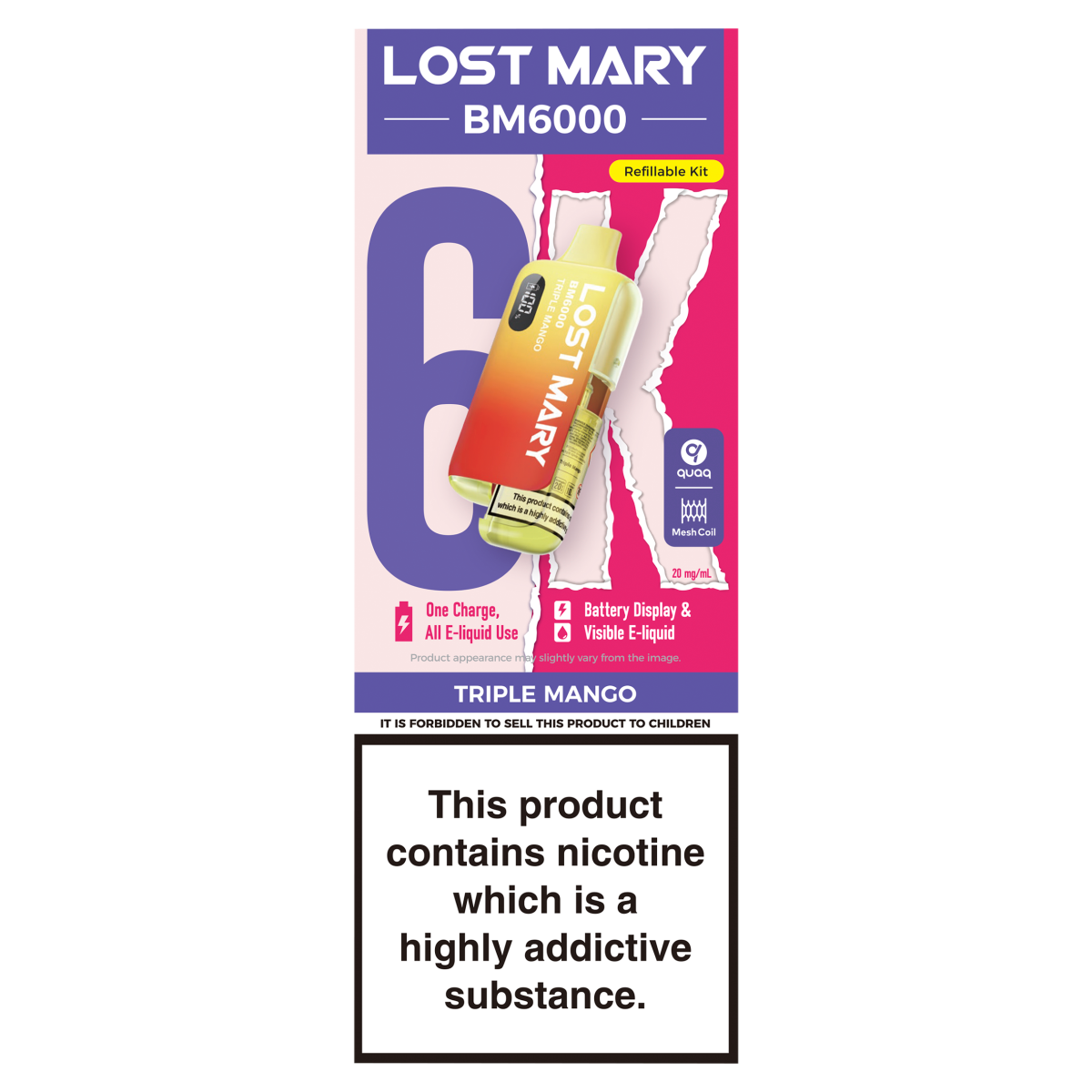 Lost Mary BM6000 Triple Mango Refillable Kit