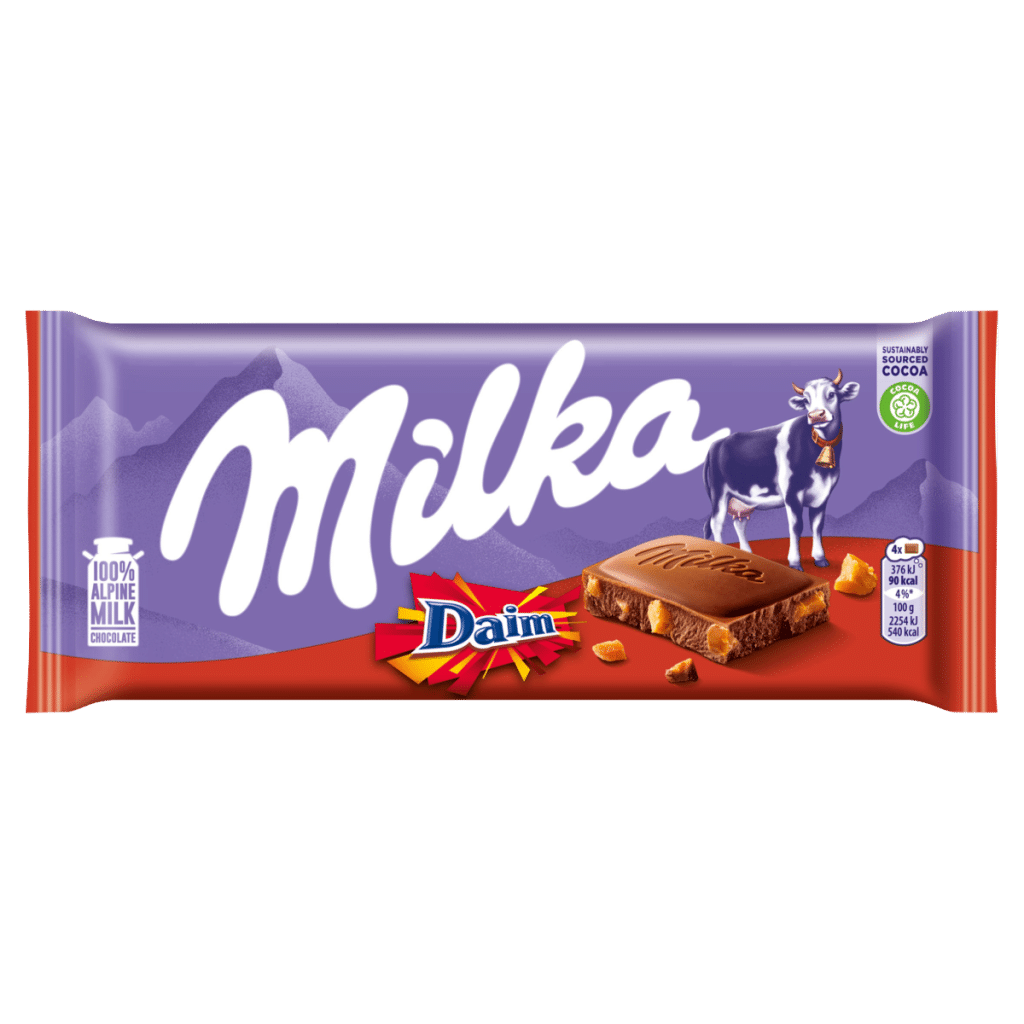 Milka with Daim pieces Chocolate Bar 100g