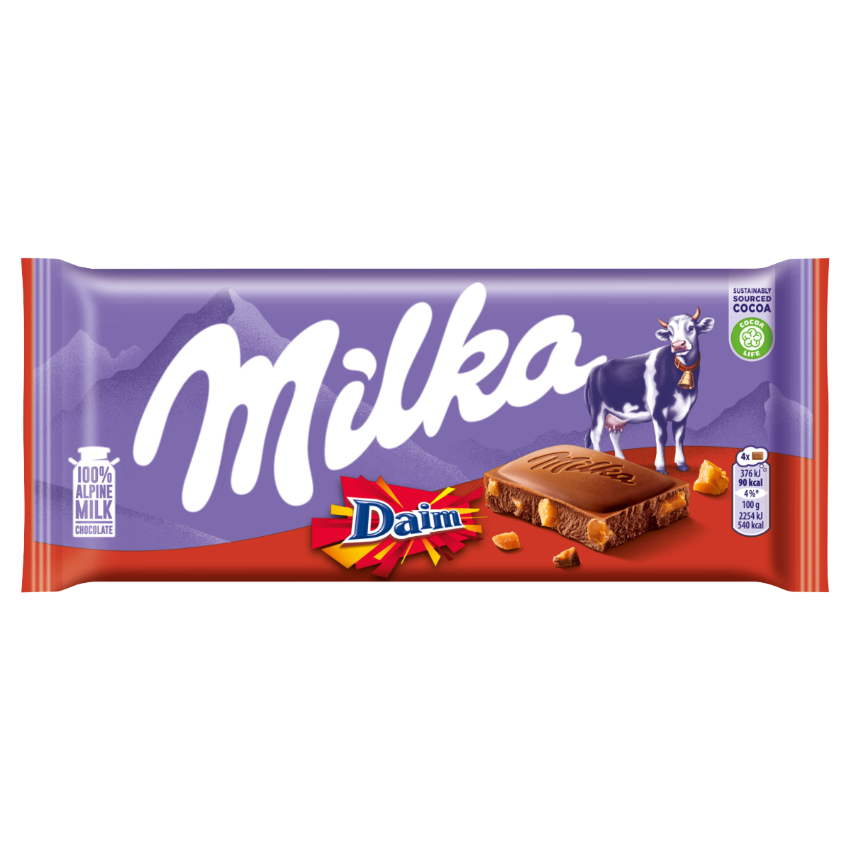 Milka with Daim pieces Chocolate Bar 100g