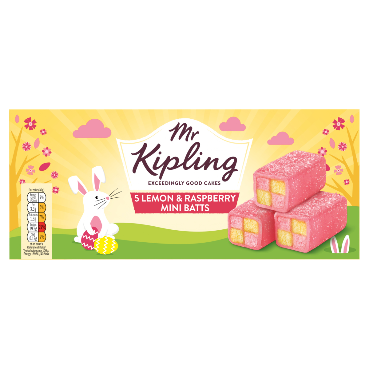 Mr Kipling 5 Lemon & Raspberry Mini Batts