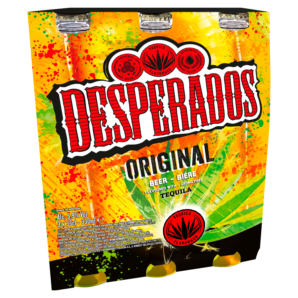 Desperados Tequila Lager Beer 3 x 330ml Bottles