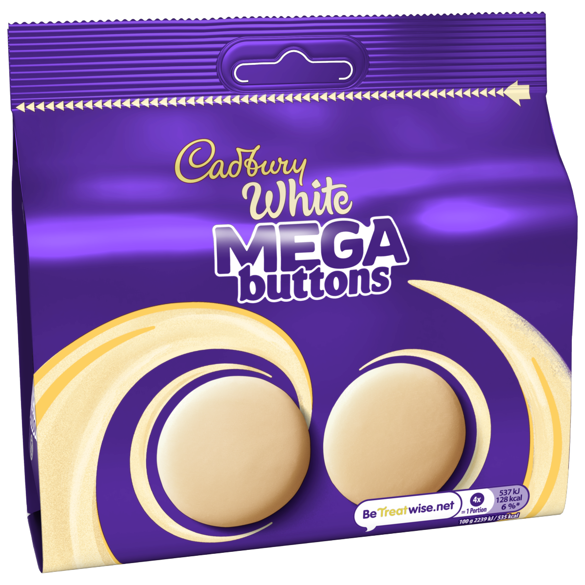 Cadbury White Chocolate Mega Buttons Large Sharing Bag 192g