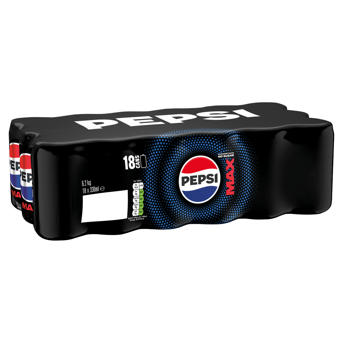 Pepsi Max 18 x 330ml (6.2kg)