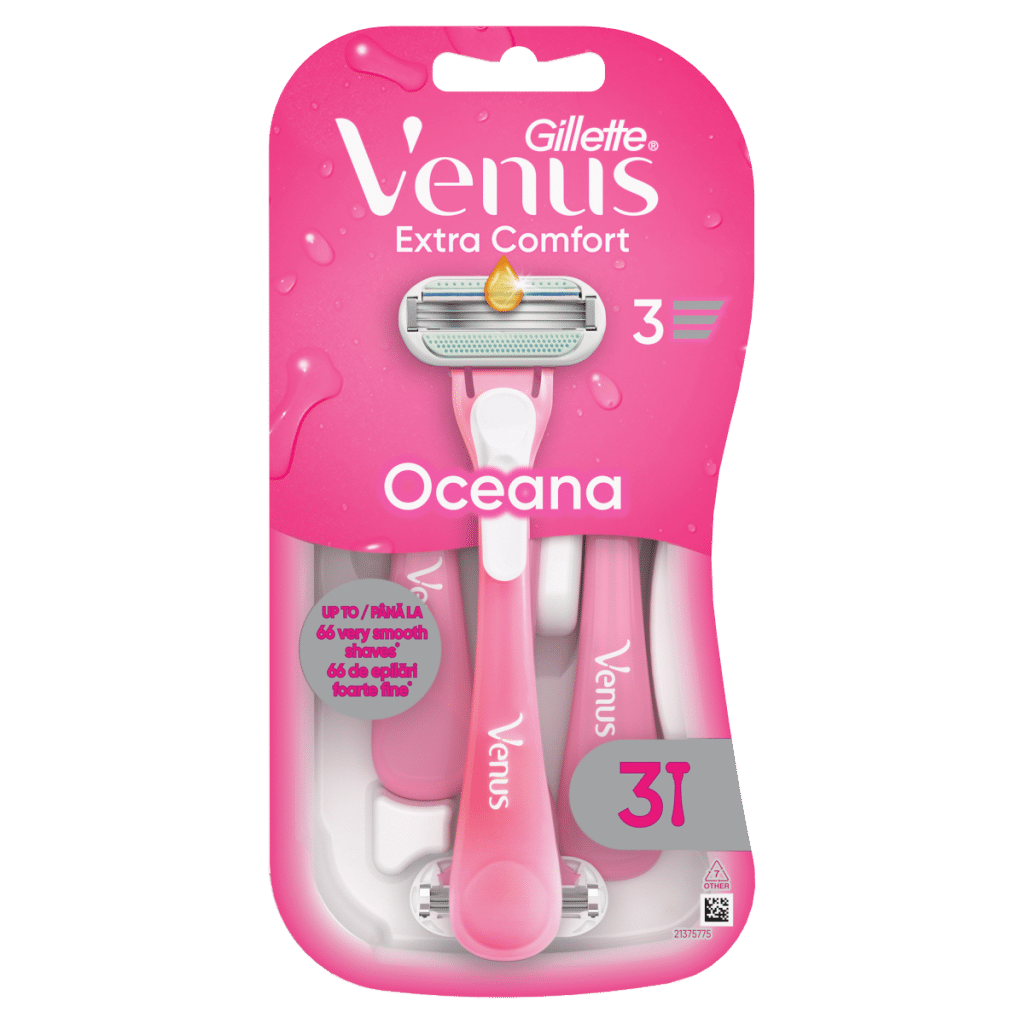 Gillette Venus Extra Comfort Oceana Disposable Razors, Pack Of 3