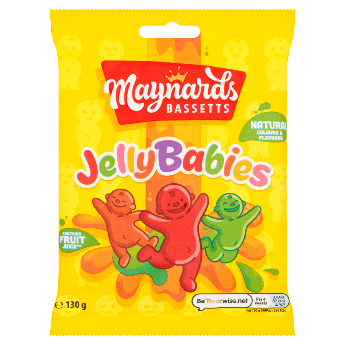 Maynards Bassetts Jelly Babies Sweets Sharing Bag 130g