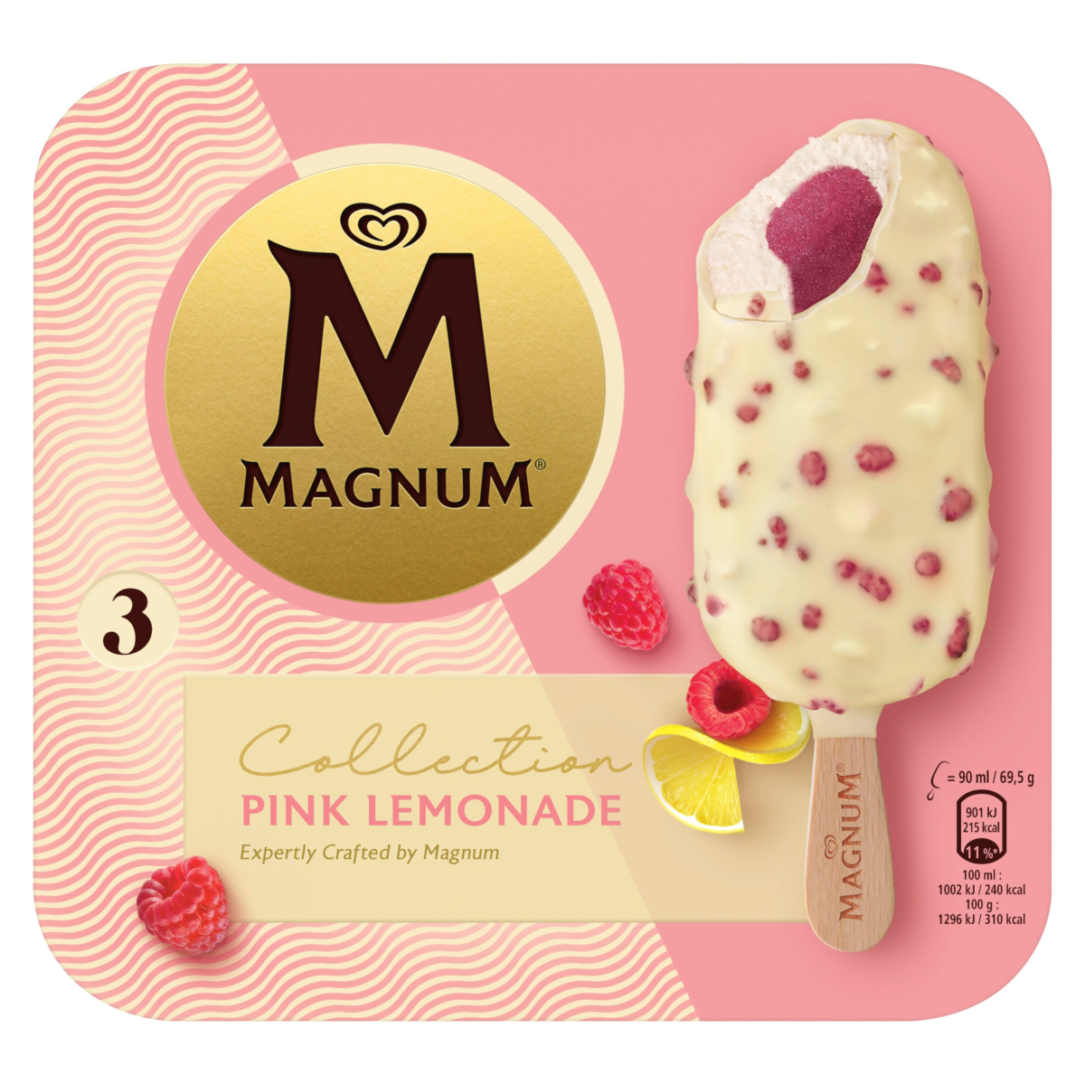 Magnum Collection Ice Cream Sticks Pink Lemonade 3x 90 ml