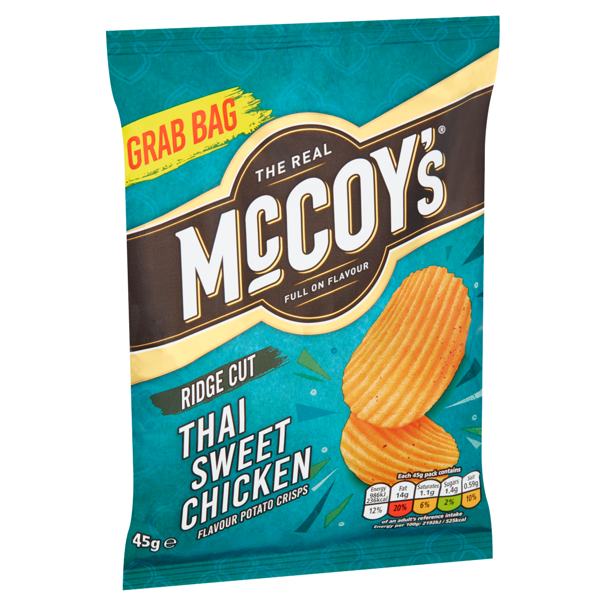 McCoy’s Ridge Cut Thai Sweet Chicken Flavour Potato Crisps 45g
