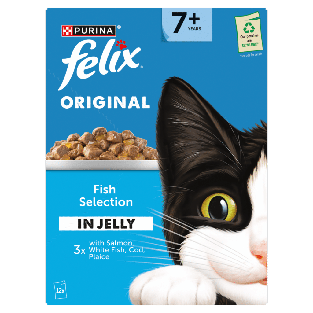 FELIX Original Senior Fish Selection in Jelly Wet Cat Food 12x85g