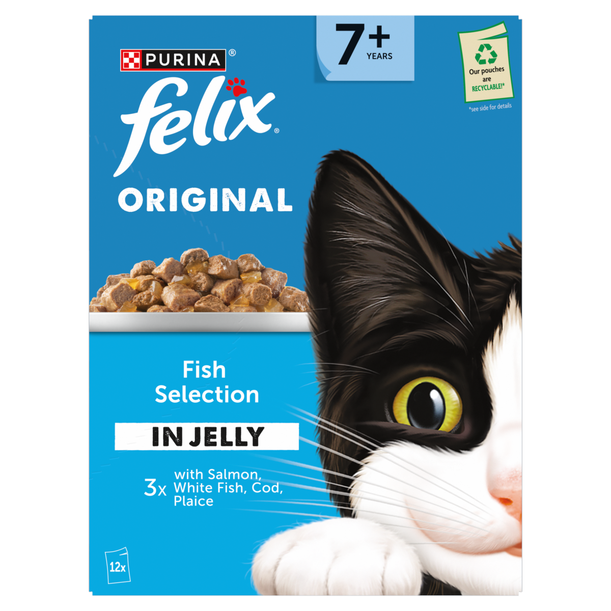 FELIX Original Senior Fish Selection in Jelly Wet Cat Food 12x85g