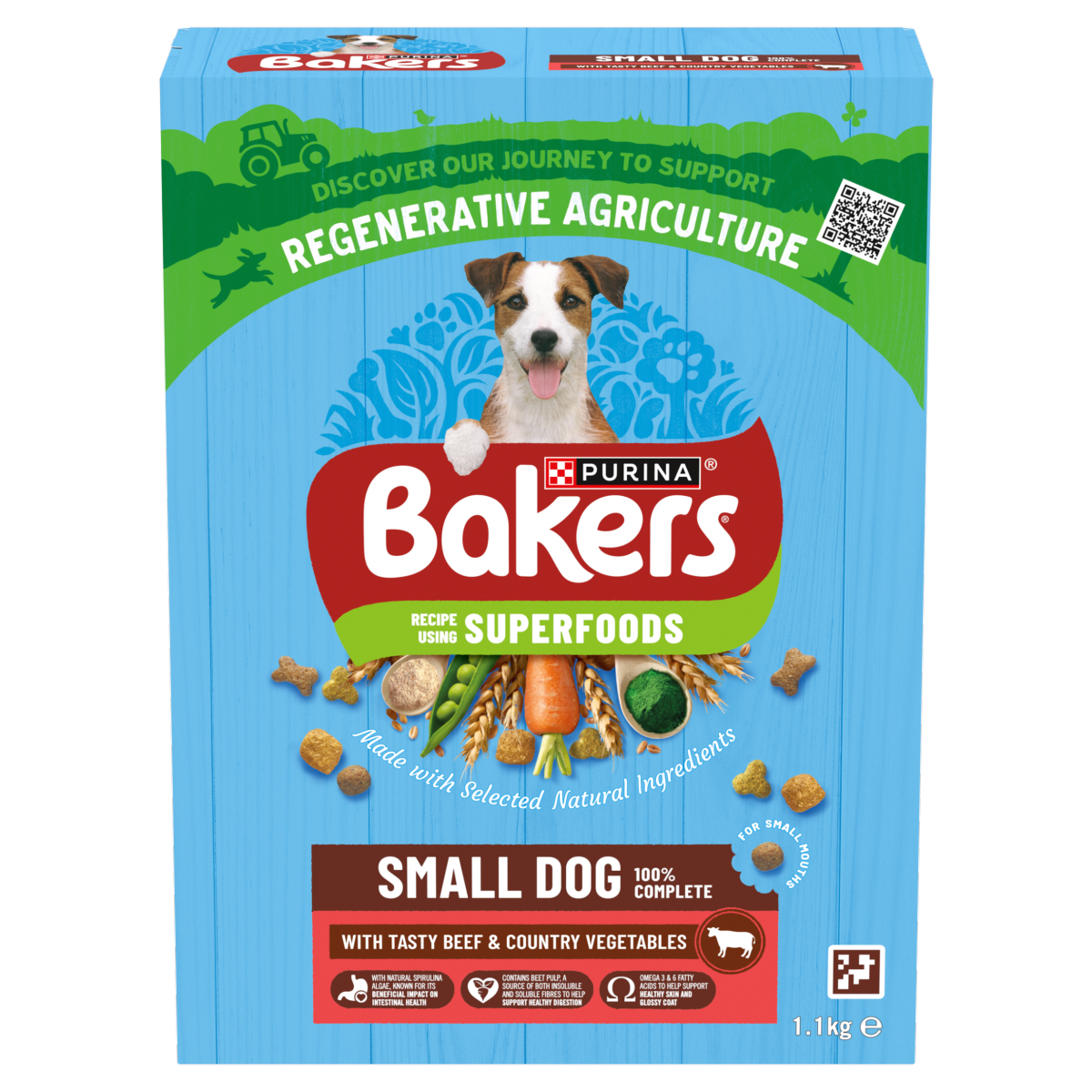 BAKERS Superfoods Small Dog Beef Dry Dog Food 1.1kg