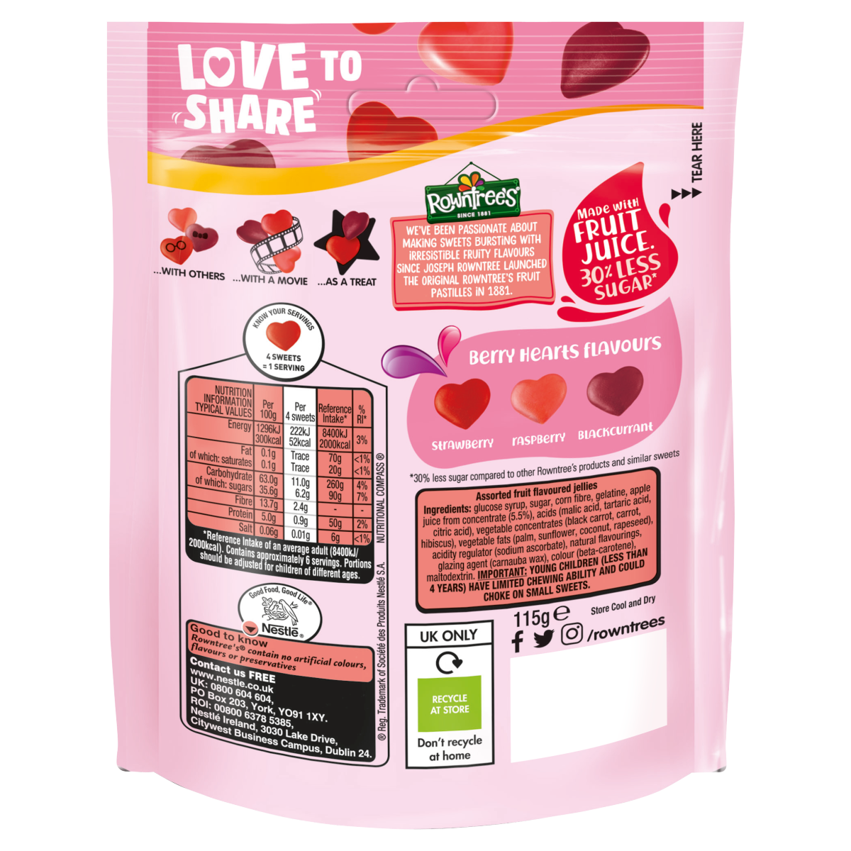 Rowntree’s Berry Hearts 115g