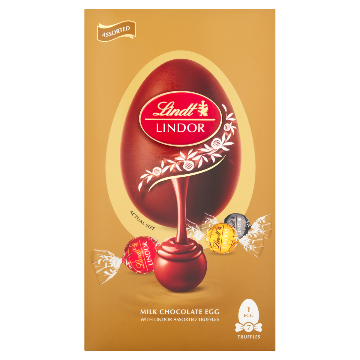 Lindt LINDOR MILK CHOCOLATE EGG WITH LINDOR ASSORTED TRUFFLES 183g