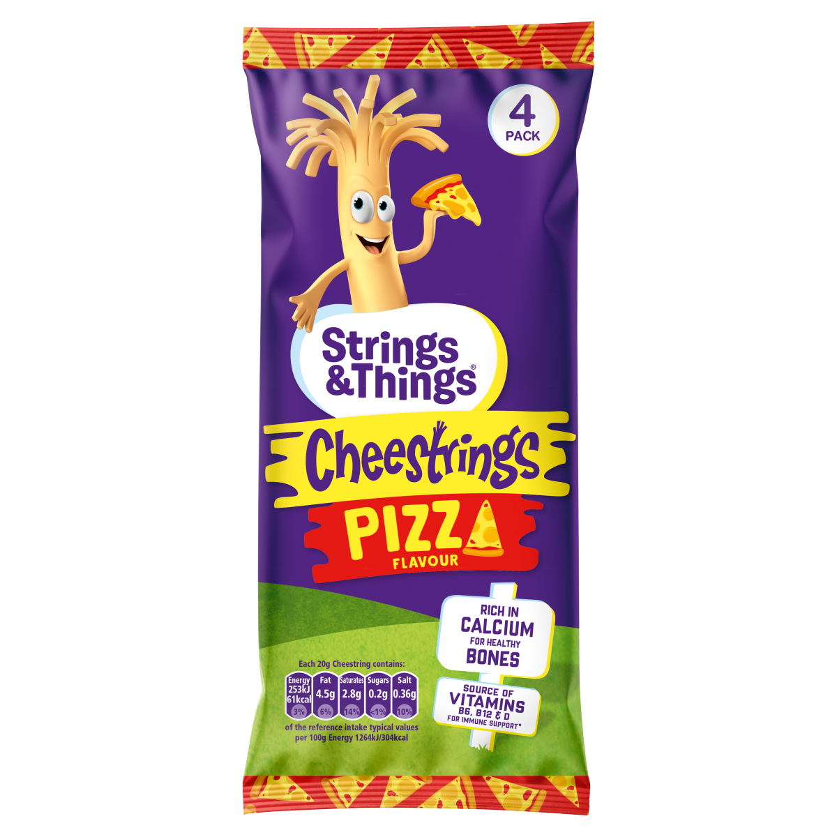 Strings & Things Pizza Flavour Cheestrings 80g (4 x 20g)