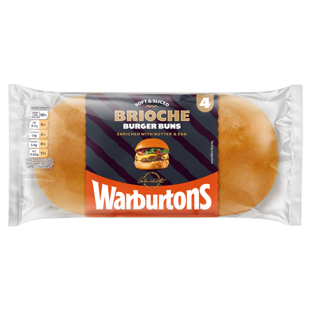 Warburtons 4 Brioche Burger Buns