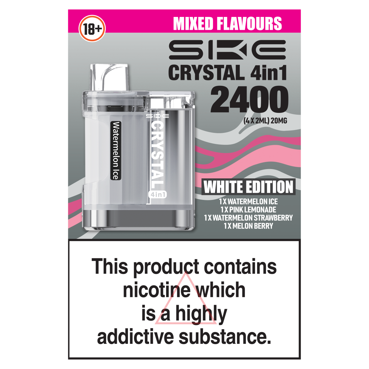 Ske Crystal 4in1 2400 Mixed Flavours White Edition 20mg 4 x 2ml
