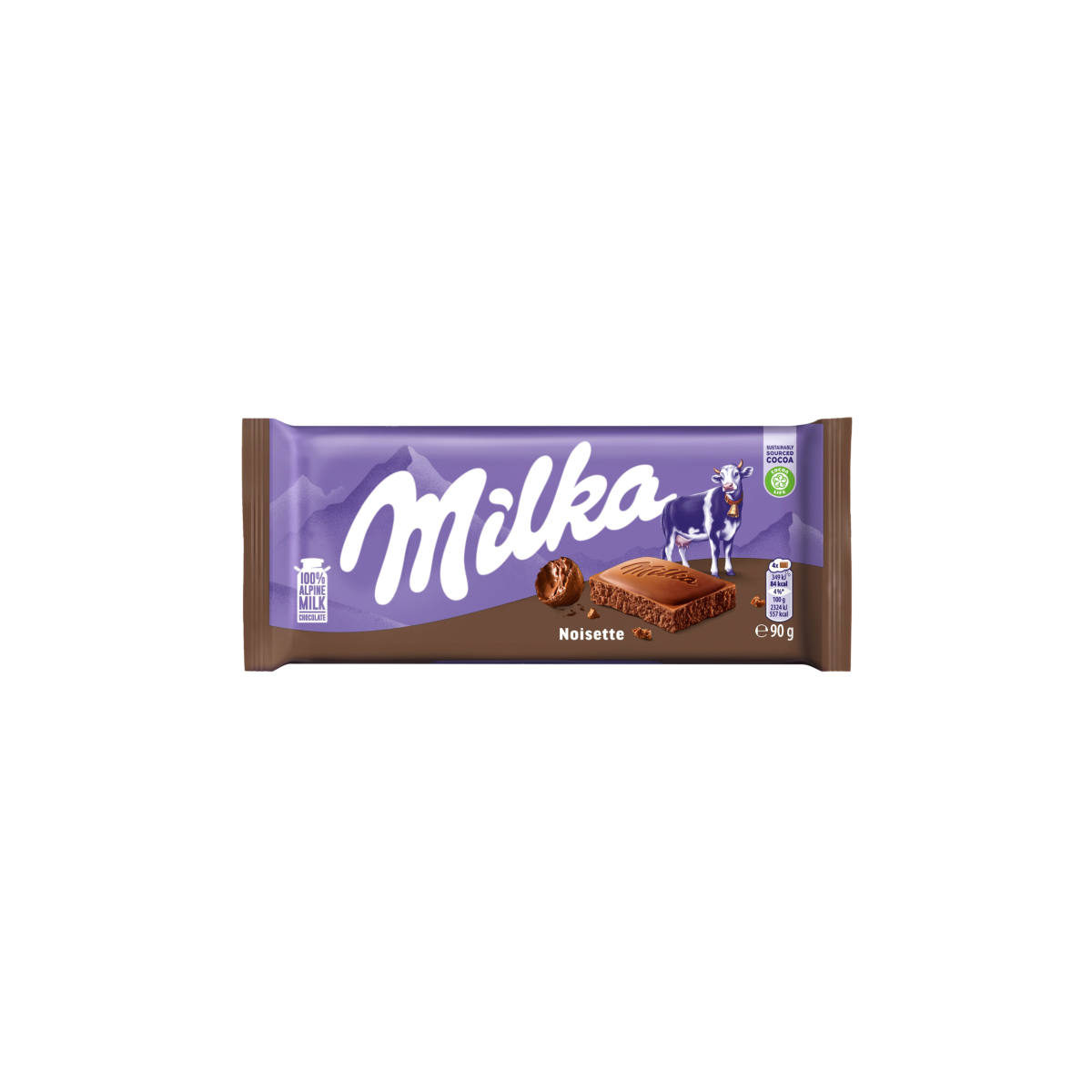 Milka Noisette Hazelnut Alpine Milk Chocolate Bar 90g