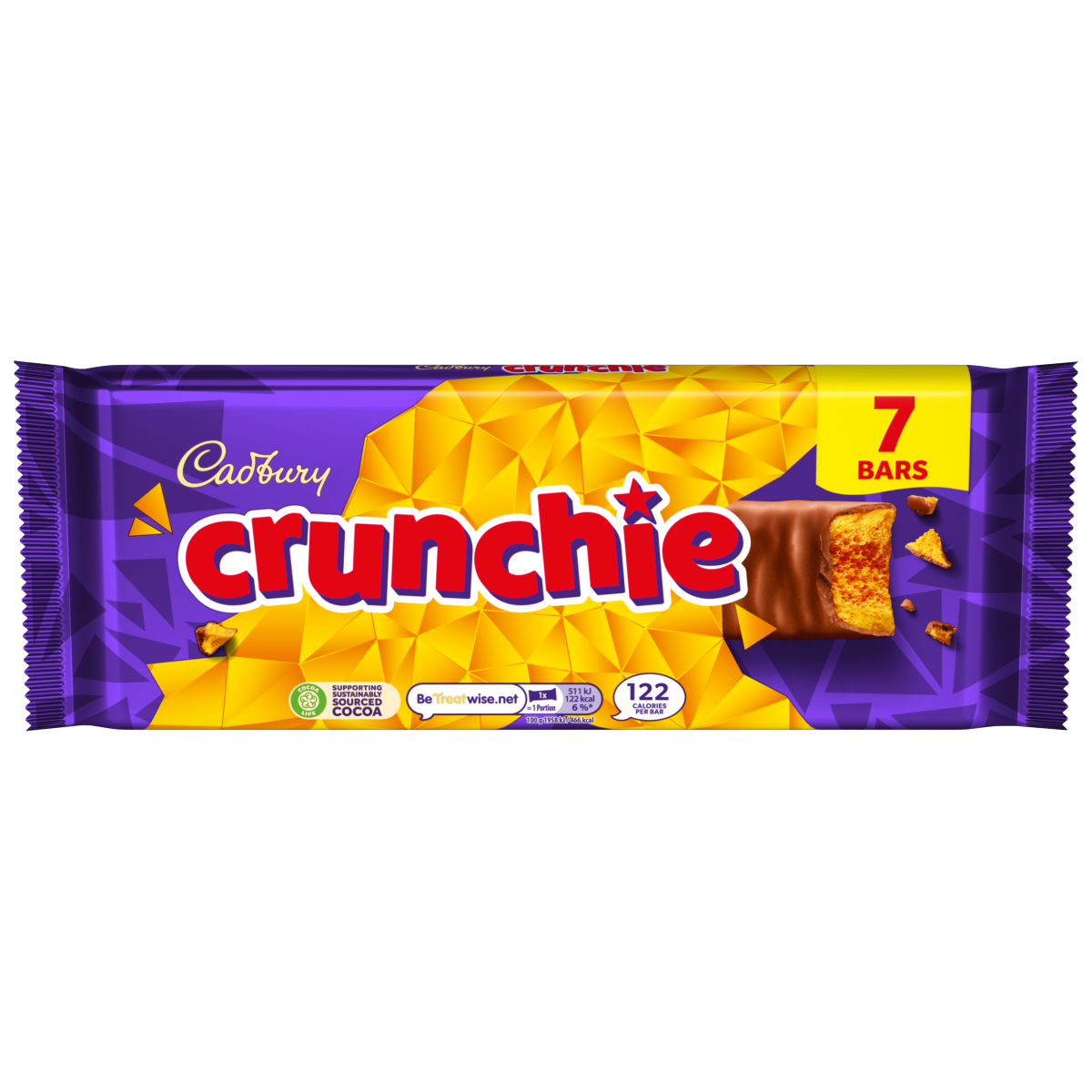 Cadbury Crunchie Chocolate Bar 7 Pack Multipack 182.7g (7 x 26.1g)