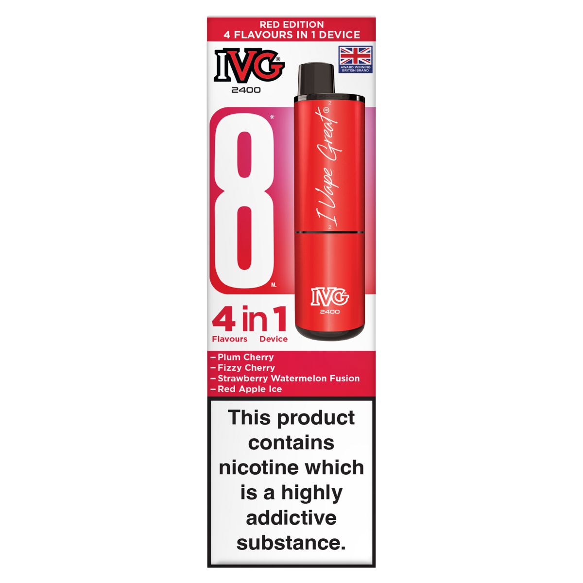 IVG 2400 4 Flavours in 1 Device Red Edition