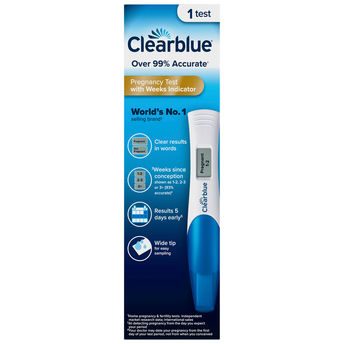 Clearblue Pregnancy Test Digital with Weeks Indicator, 1 Digital Test