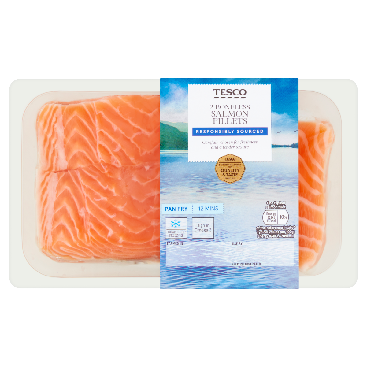 Tesco 2 Boneless Salmon Fillets 260g