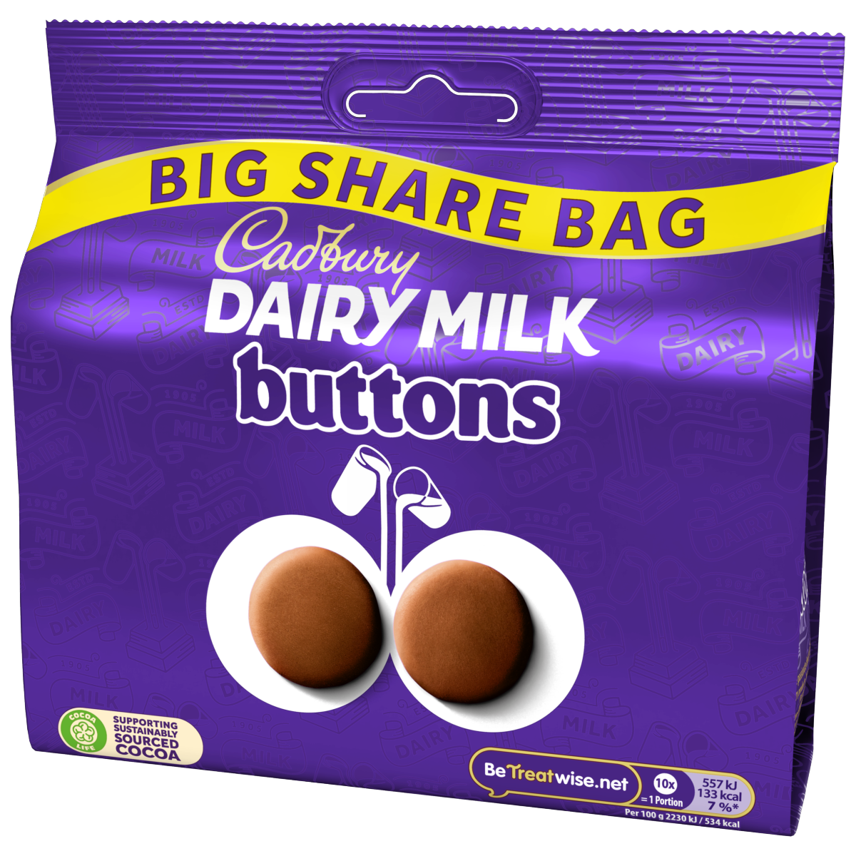 Cadbury Dairy Milk Chocolate Buttons Large Sharing Bag 184.8g