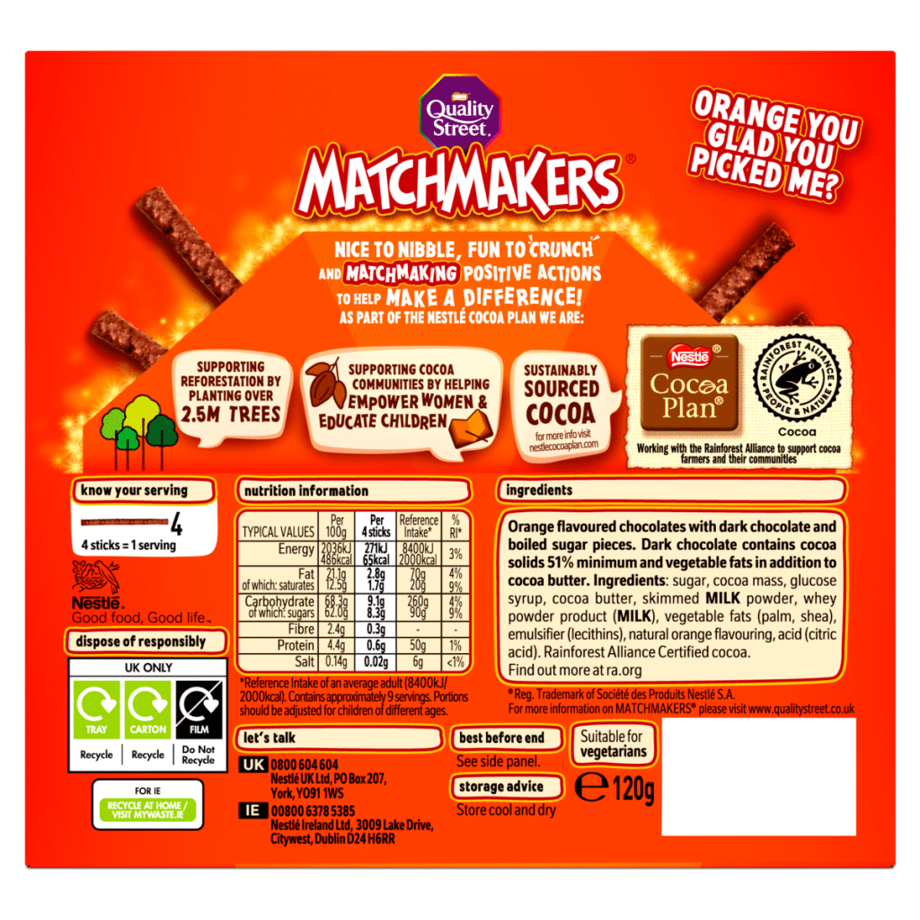 Quality Street Matchmakers Zingy Orange 120g