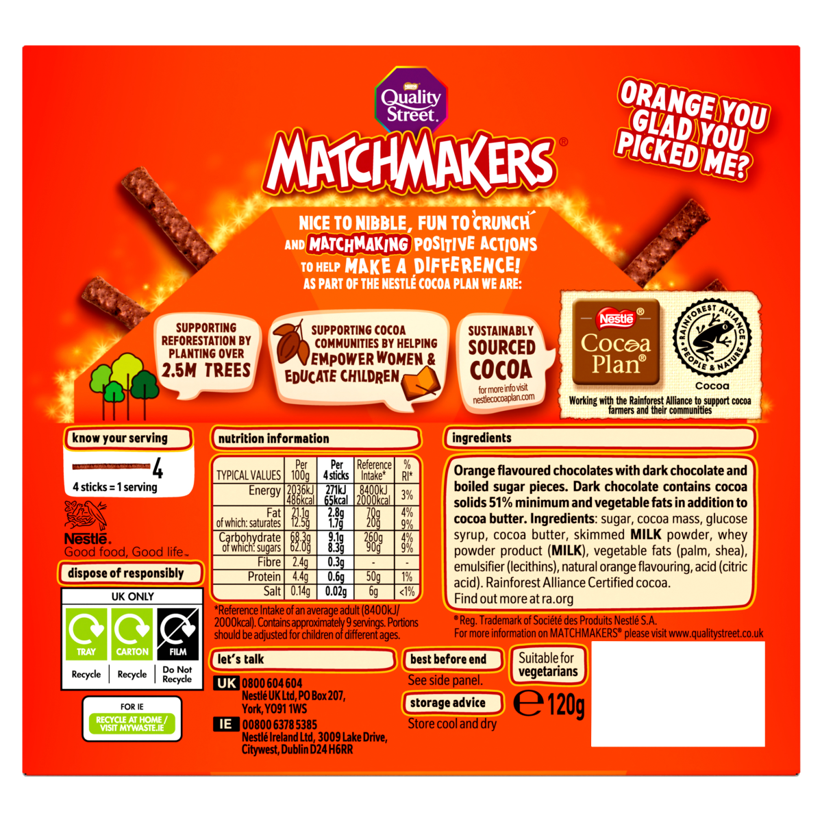 Quality Street Matchmakers Zingy Orange 120g