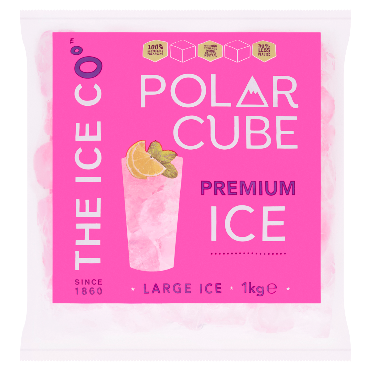 The Ice Co Polar Cube Premium Ice Large 1kg