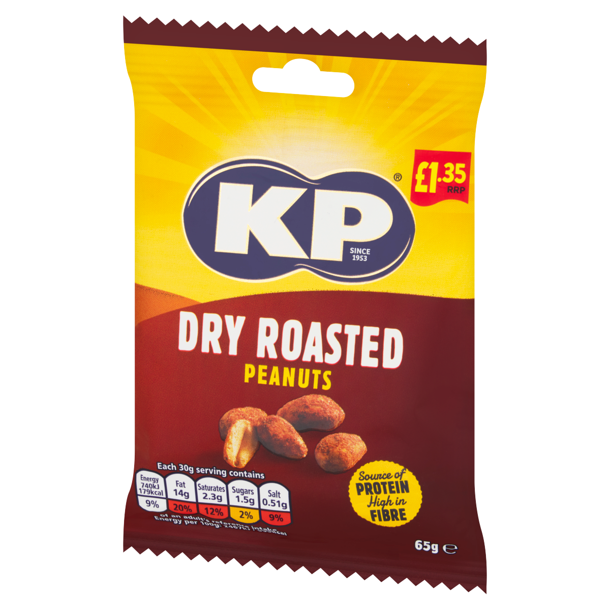 KP Dry Roasted Peanuts 65g