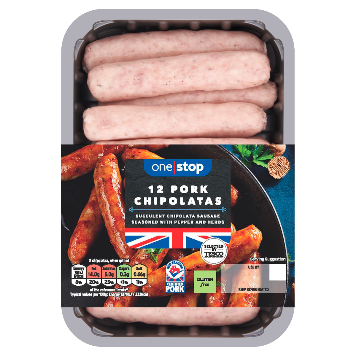 One Stop 12 Pork Chipolatas 375g