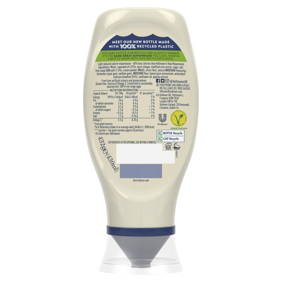 Hellmann’s Light Mayonnaise 430ml