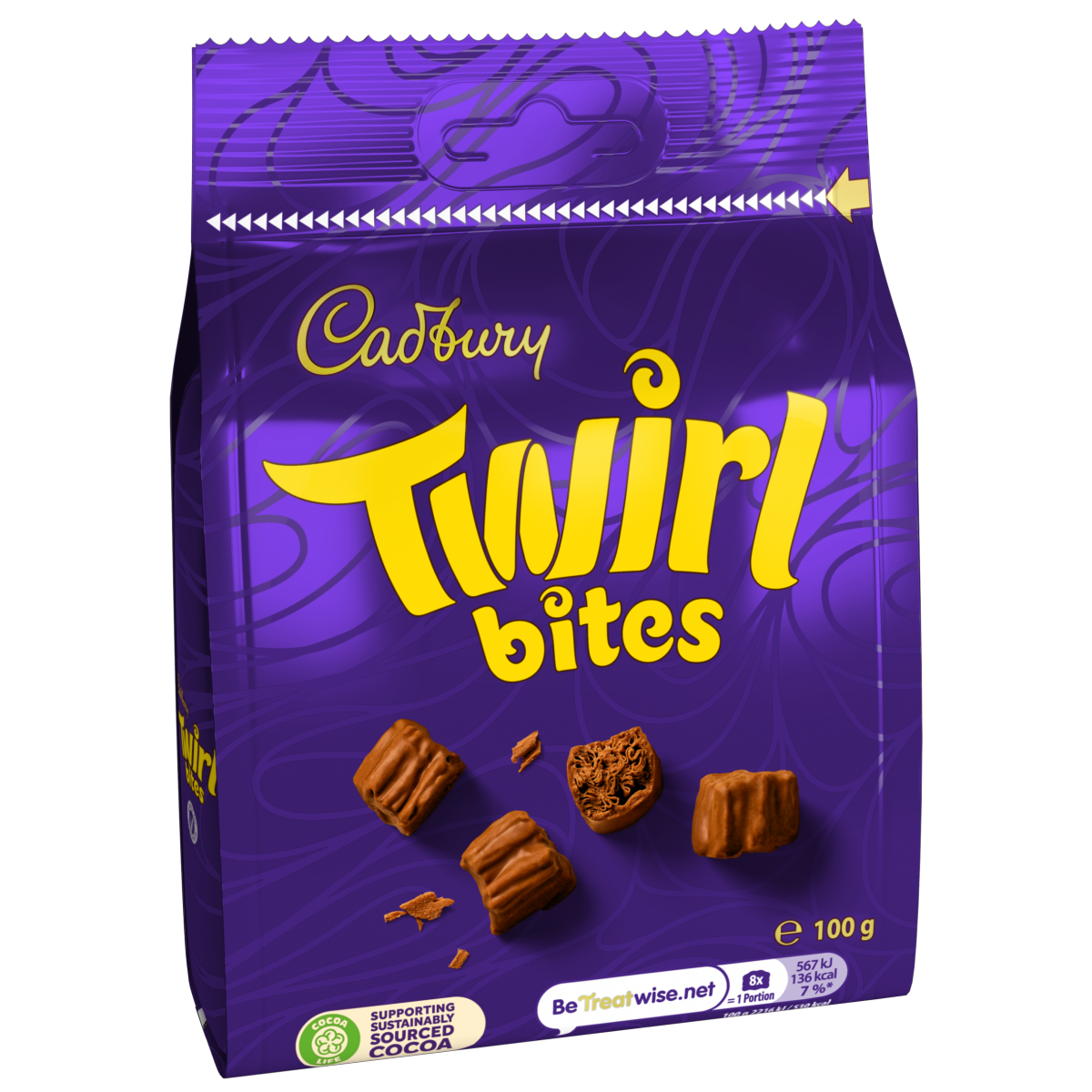 Cadbury Twirl Bite Size Chocolate Pieces 100g