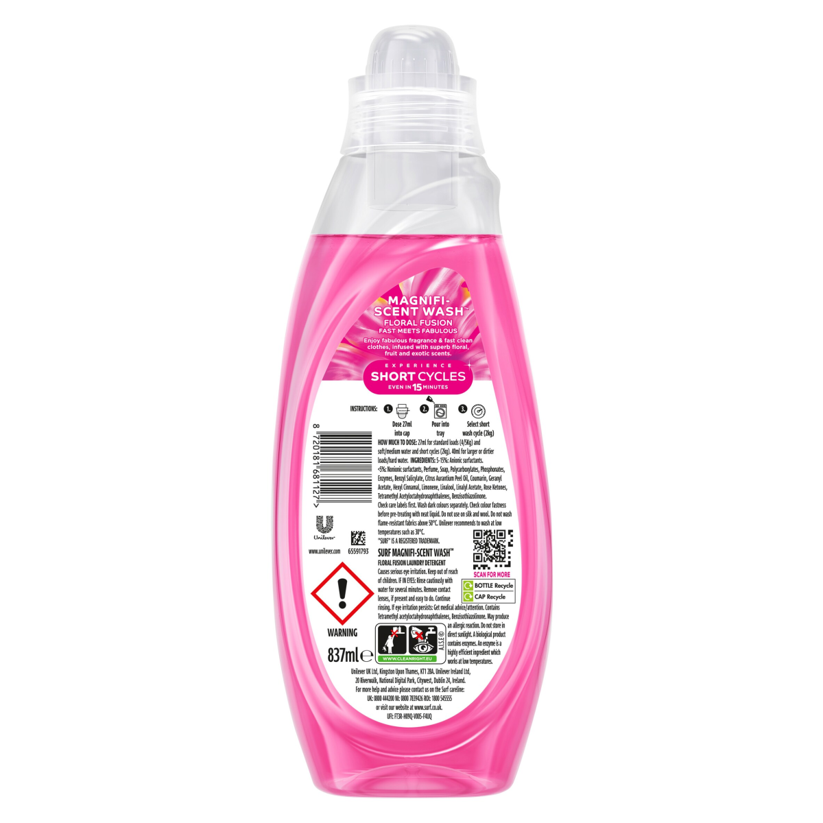 Surf Magnifi-Scent Wash Floral Fusion Laundry Liquid 837 ml (31 Washes)