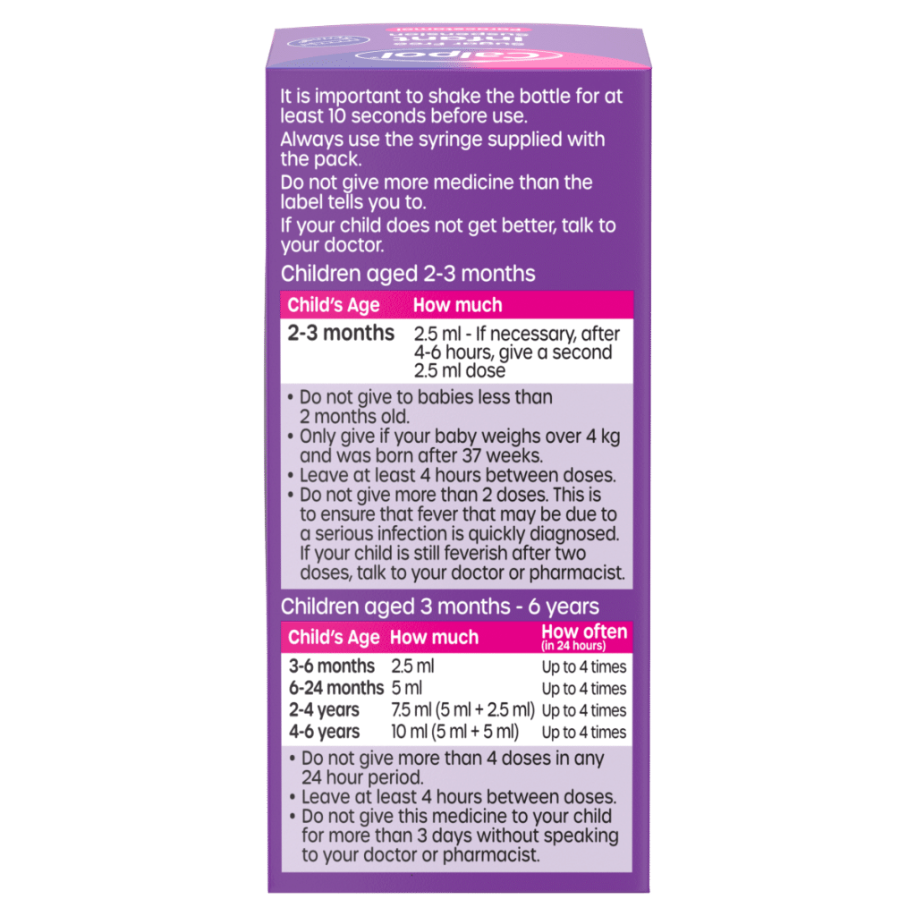 Calpol Infant Sugar-Free Oral Suspension Paracetamol 2+ Months 100ml