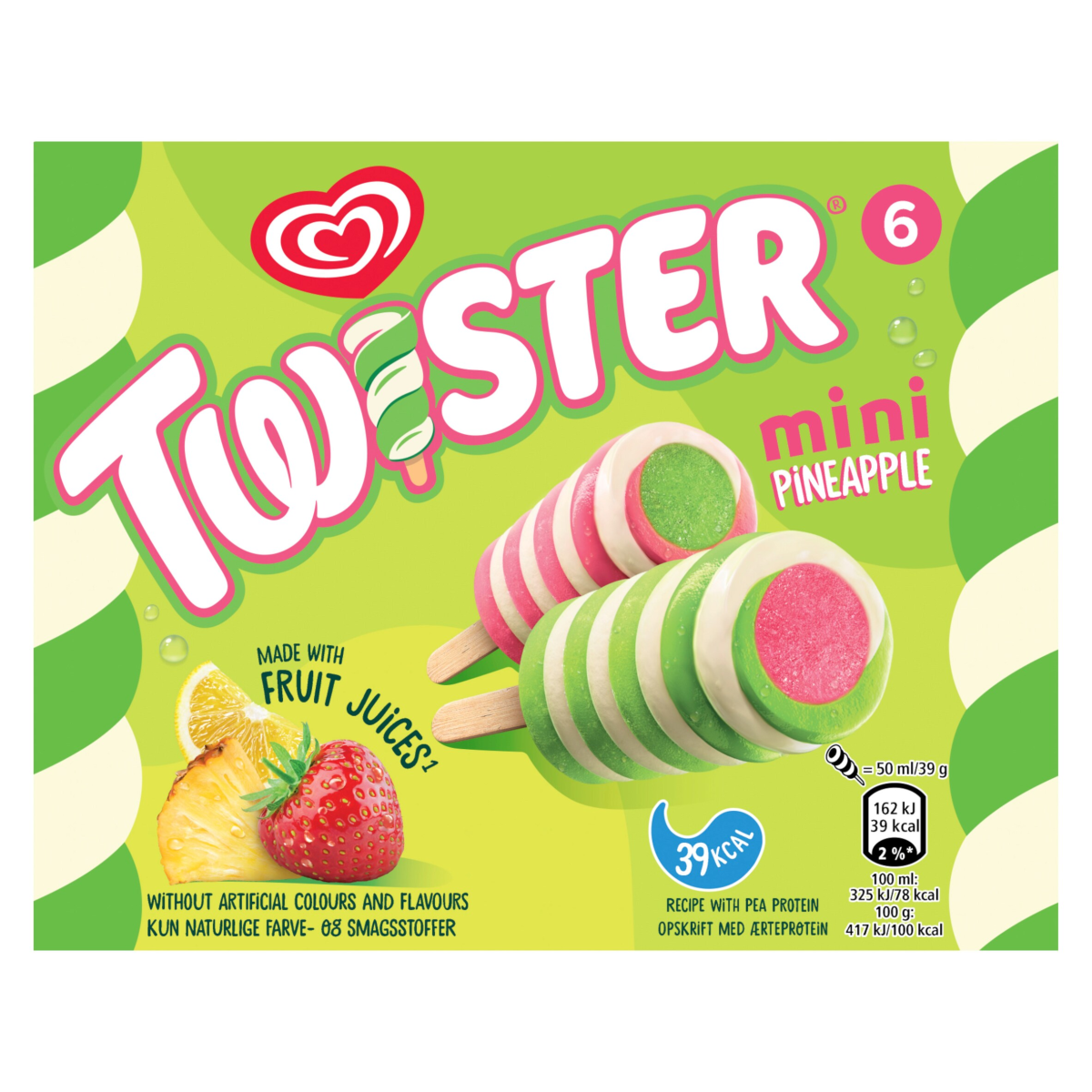 Heartbrand Twister Mini Pineapple Ice Lolly 6x 50 ml