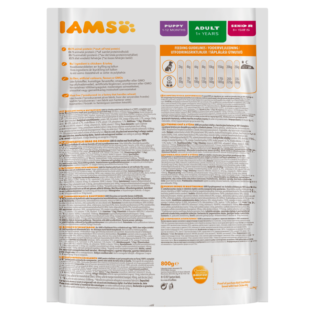 Iams with Fresh Chicken 1+ Years 800g
