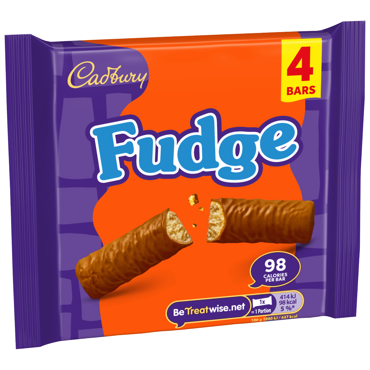Cadbury Fudge Chocolate Bar 4 Pack Multipack 88 g (4 x 22g)