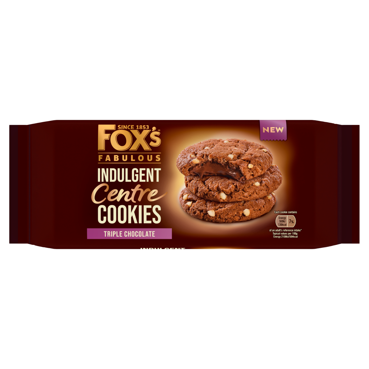 Fox’s Fabulous Indulgent Centre Cookies Triple Chocolate 160g