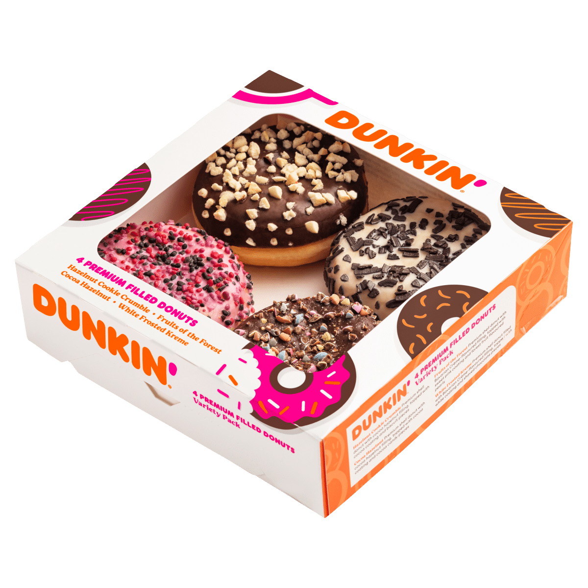Dunkin’ 4 Premium Shells Donuts Variety Pack 332g