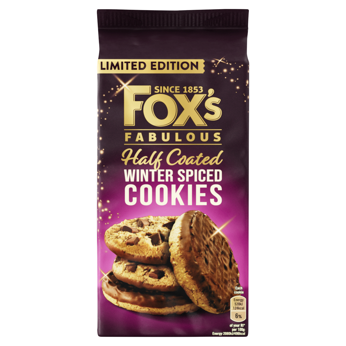 Fox’s Limited Edition Fabulous Half Coated Winter Spiced Cookies 175g
