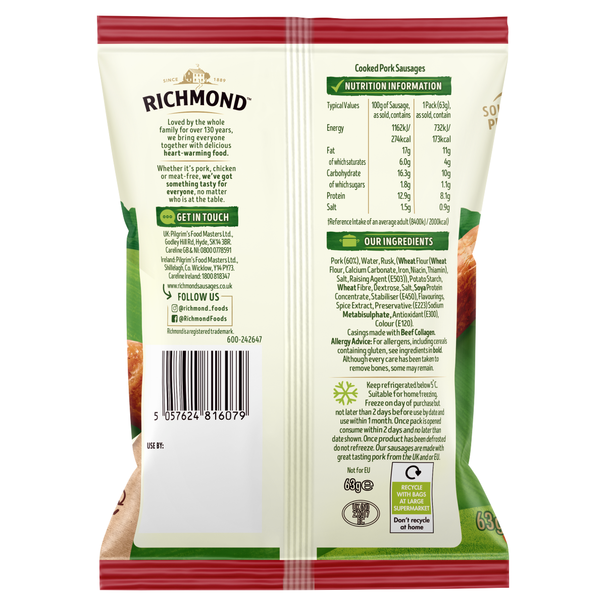 Richmond Minis Pork Sausages 63g