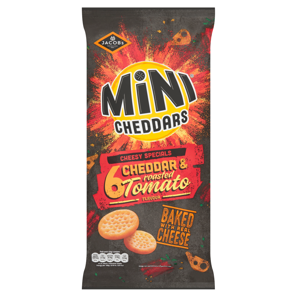 Jacob’s 6 Cheddar & Roasted Tomato Flavour Mini Cheddars 138g
