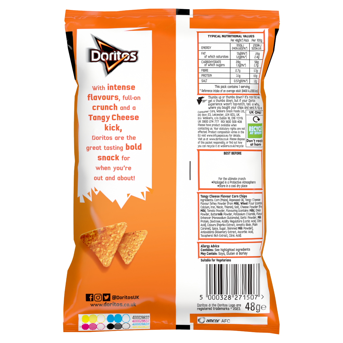 Doritos Tangy Cheese Tortilla Chips Crisps 48g
