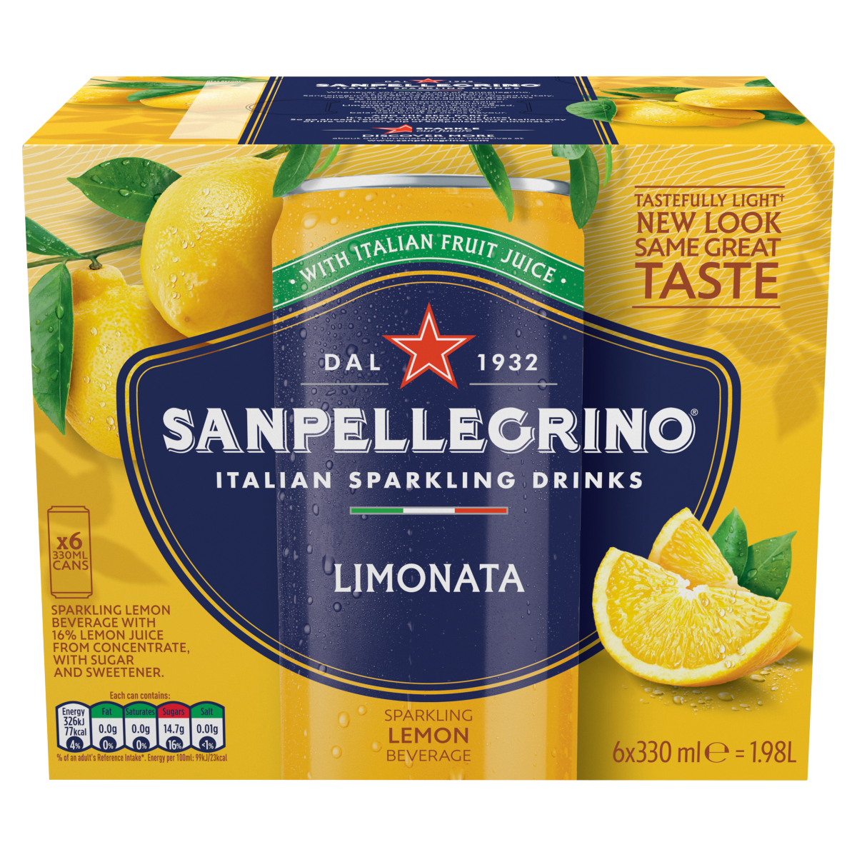 San Pellegrino Sparkling Lemon Beverage 6 x 330ml (1.98L)