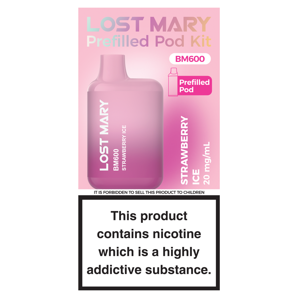 Lost Mary BM600 Strawberry Ice Prefilled Pod Kit 20mg/ml