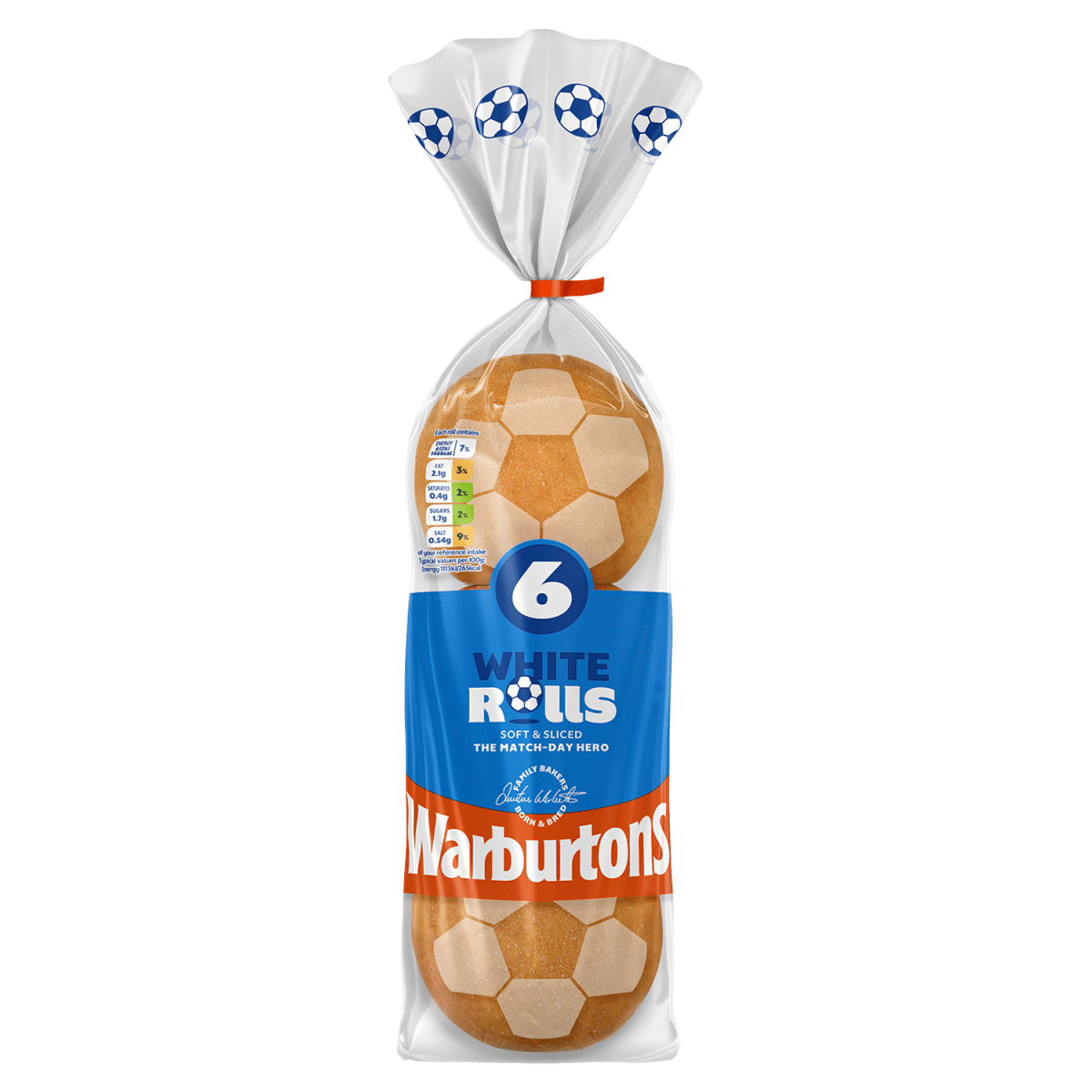 Warburtons 6 Soft & Sliced White Rolls